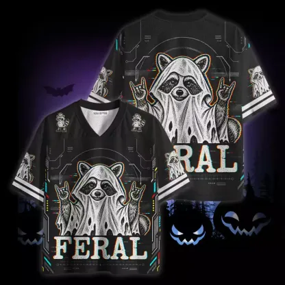 Soulisfree Raccoon Halloween Feral Mesh Jersey