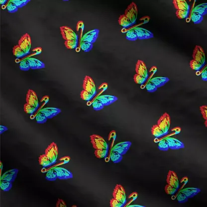 Soulisfree Rainbow Butterfly Fuzzy Cardigan Sweater