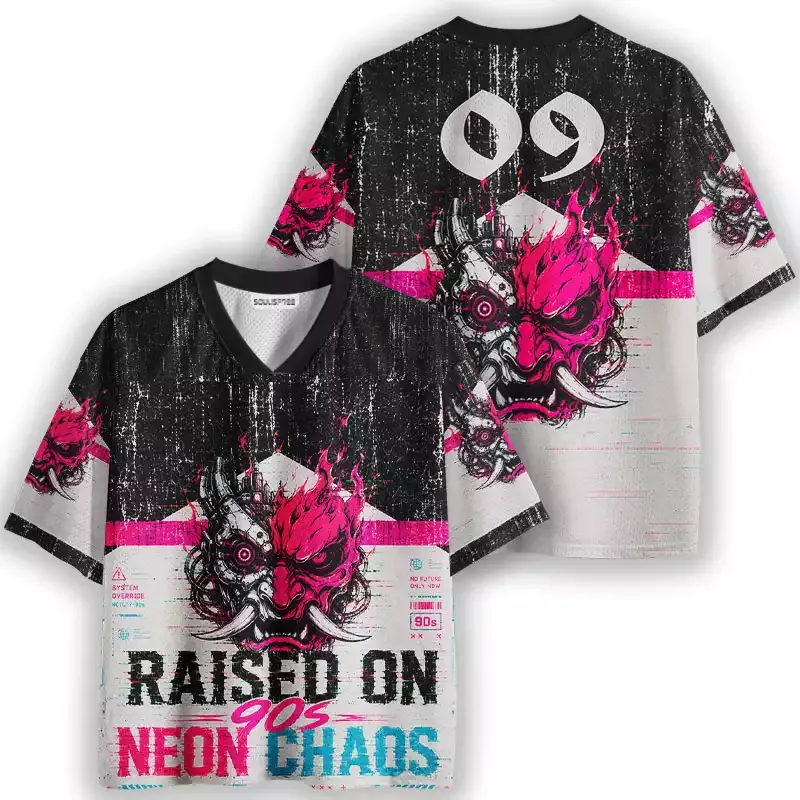 Soulisfree Raised On 90s Neon Chaos Mesh Jersey