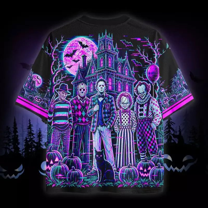 Soulisfree Retro Halloween Mesh Jersey