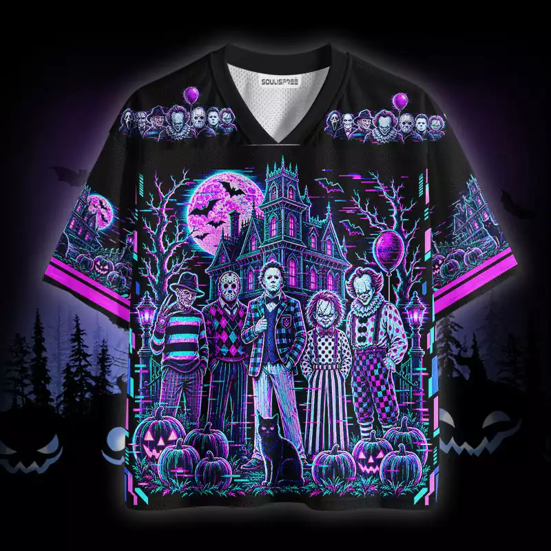 Soulisfree Retro Halloween Mesh Jersey