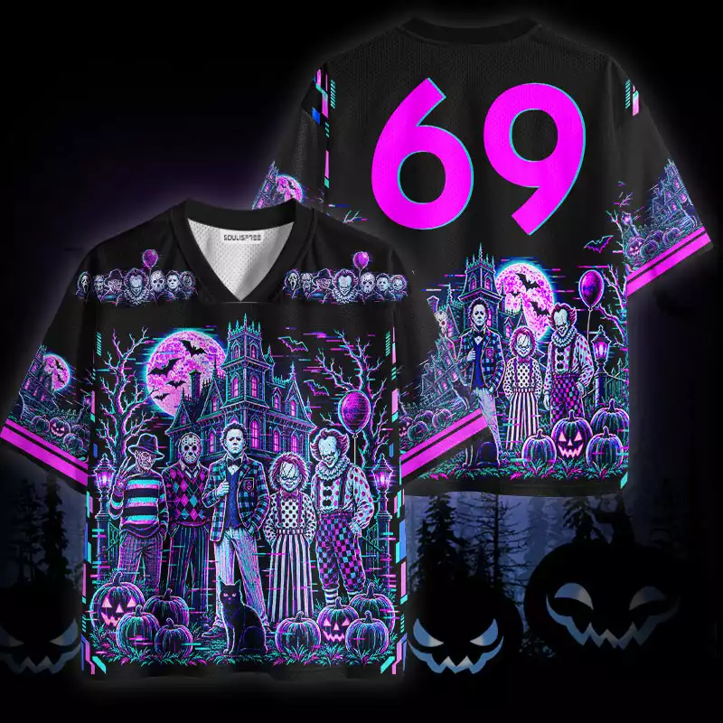 Soulisfree Retro Halloween Mesh Jersey