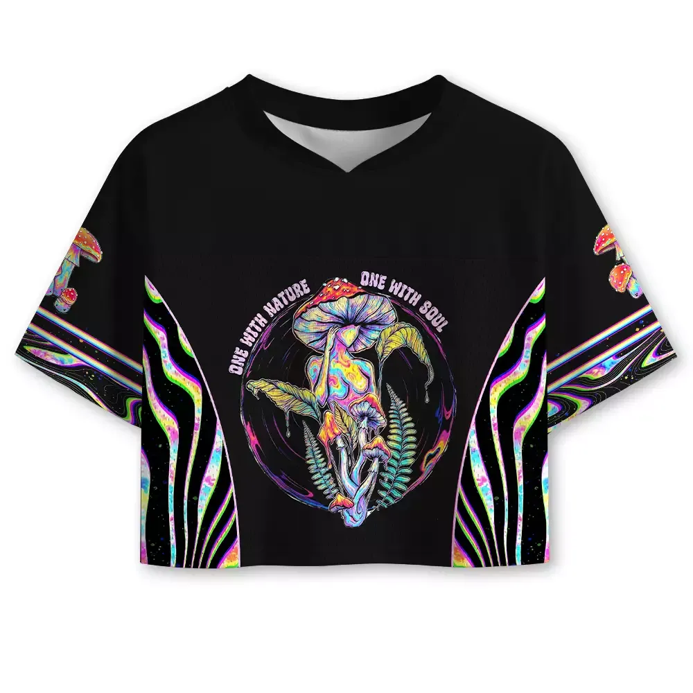 Designed Soulisfree One With Nature, One With Soul Cropped Mesh Jersey