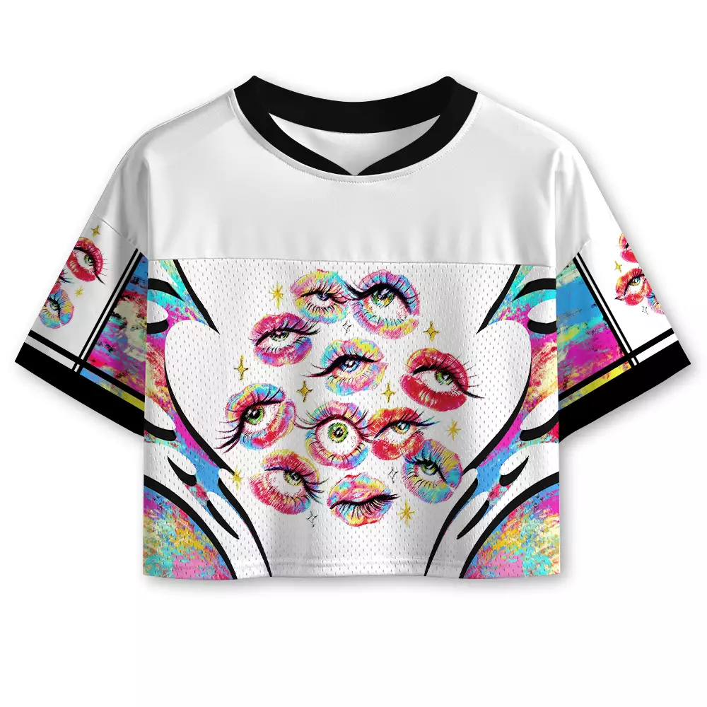 Soulisfree Eyes Everywhere Cropped Mesh Jersey