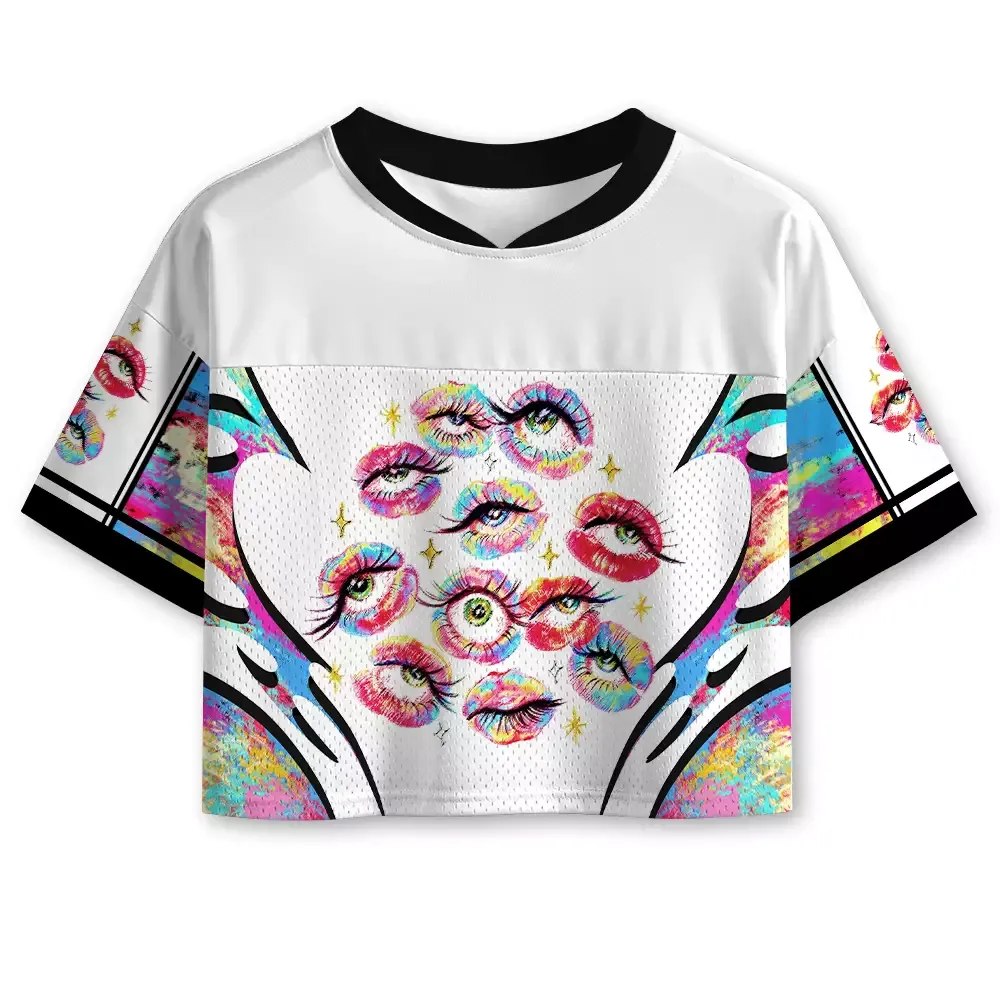 Designed Soulisfree Eyes Everywhere Cropped Mesh Jersey