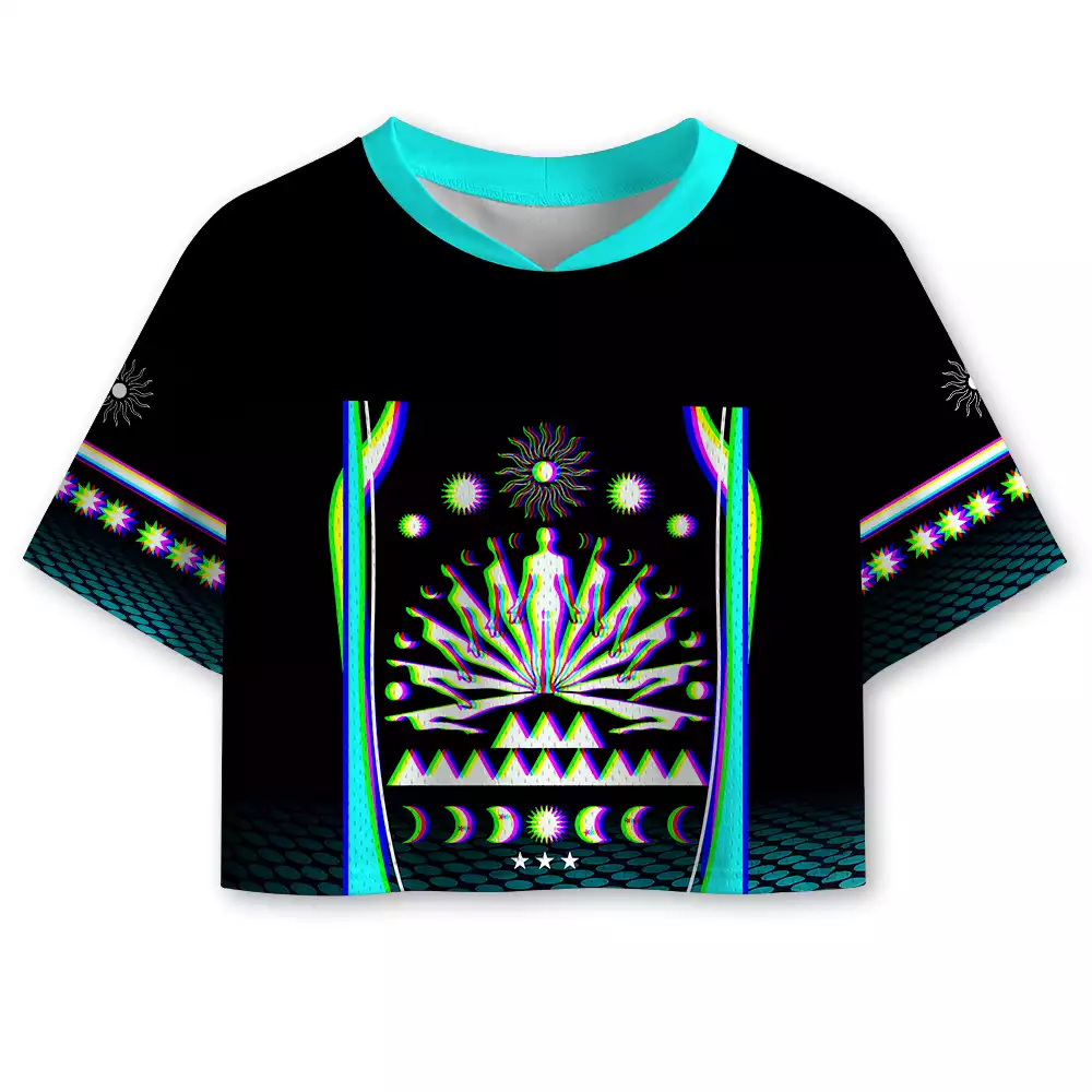 Soulisfree Planet Awakening Optic Lines Illusion  Cropped Mesh Jersey