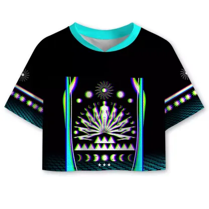 Soulisfree Planet Awakening Optic Lines Illusion  Cropped Mesh Jersey