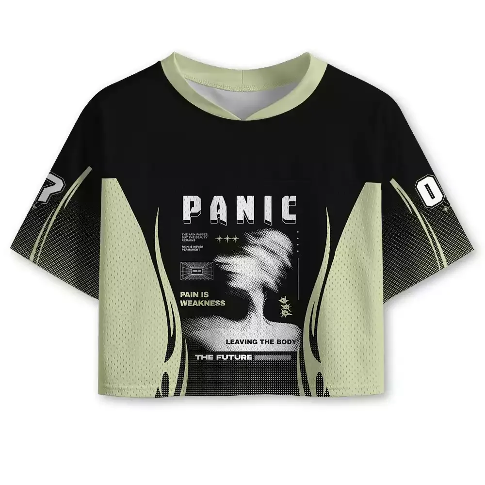Designed Soulisfree PANIC Future Body Collapse Cropped Mesh Jersey