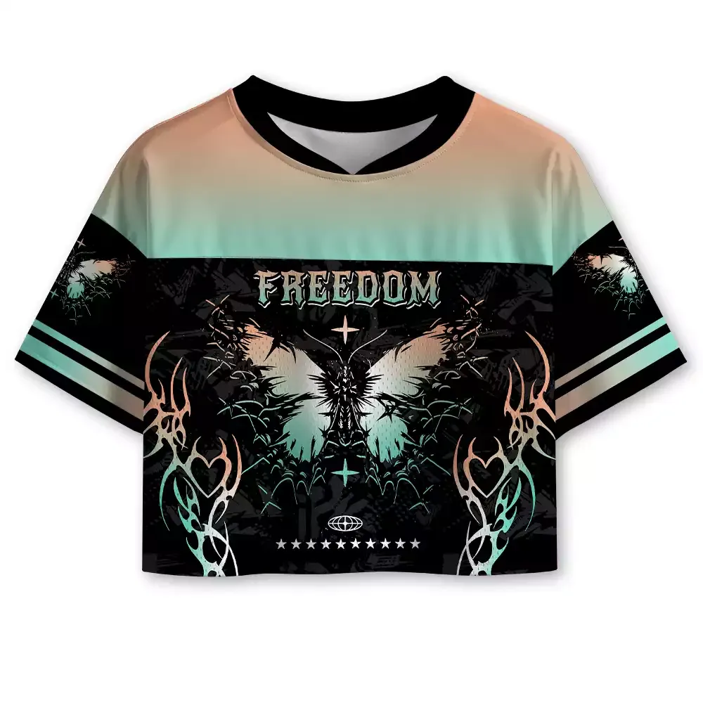 Designed Soulisfree Freedom in Motion Cropped Mesh Jersey