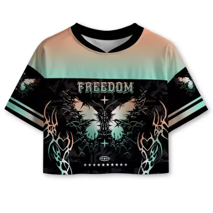 Soulisfree Freedom in Motion Cropped Mesh Jersey