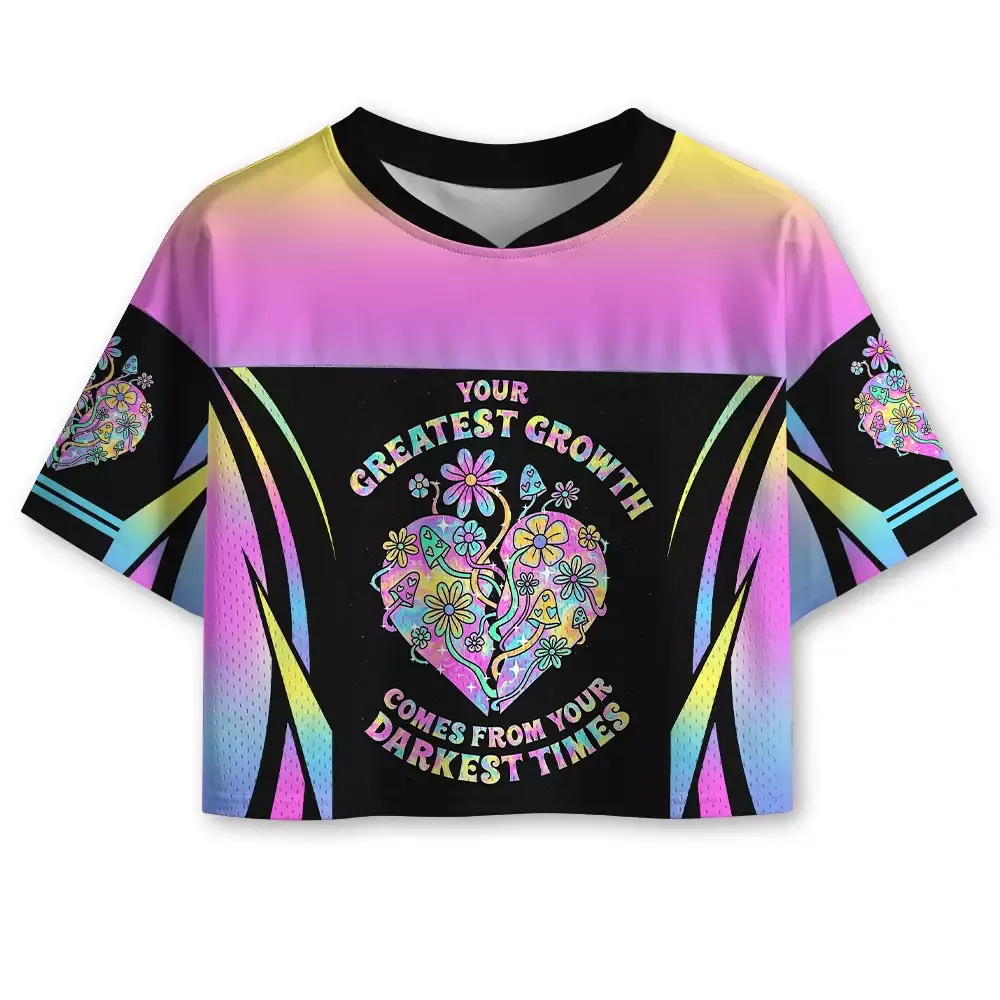 Designed Soulisfree Heart of Growth Cropped Mesh Jersey