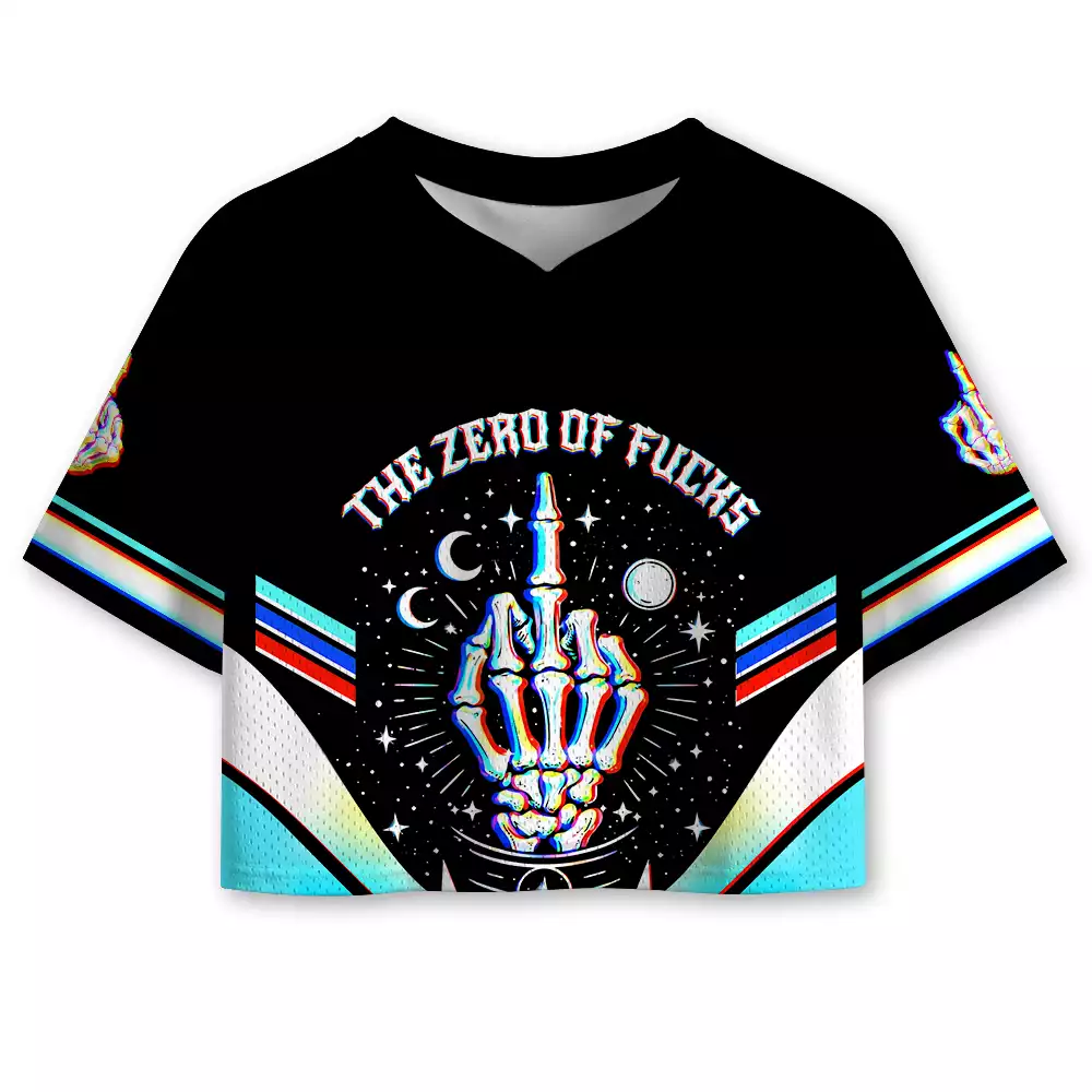 Soulisfree The Zero Of Fucks  Cropped Mesh Jersey