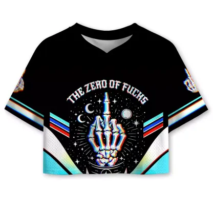Soulisfree The Zero Of Fucks  Cropped Mesh Jersey