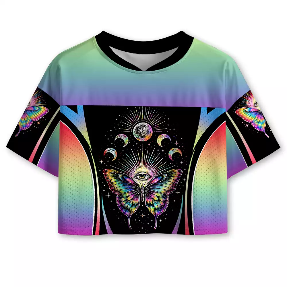 Soulisfree Eyes Open, Soul Unfolding  Cropped Mesh Jersey