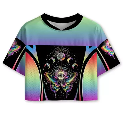 Soulisfree Eyes Open, Soul Unfolding  Cropped Mesh Jersey