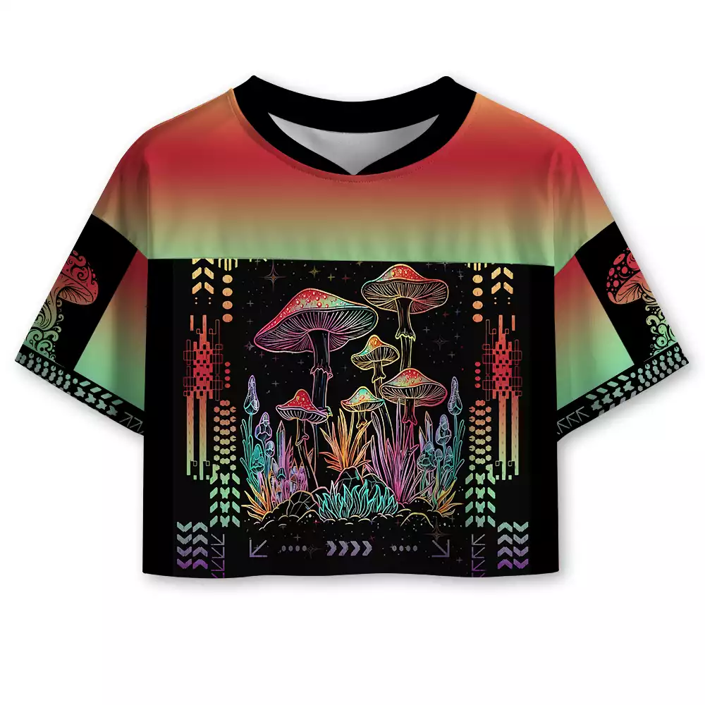 Soulisfree Radiant Spore Abstract Aura Cropped Mesh Jersey