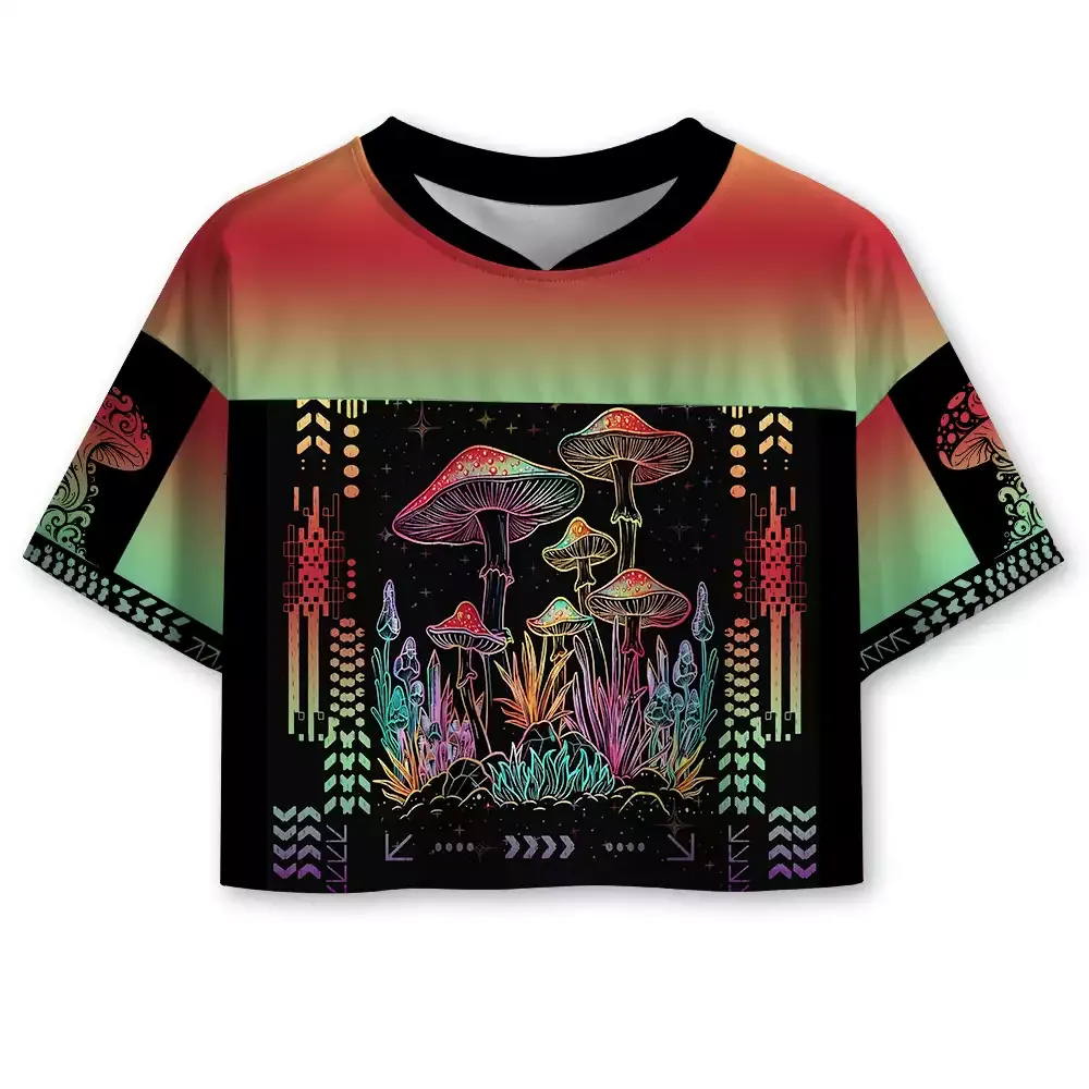 Designed Soulisfree Radiant Spore Abstract Aura Cropped Mesh Jersey