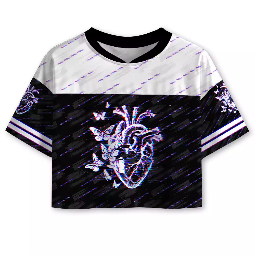 Soulisfree Broken Signal Soul Cropped Mesh Jersey
