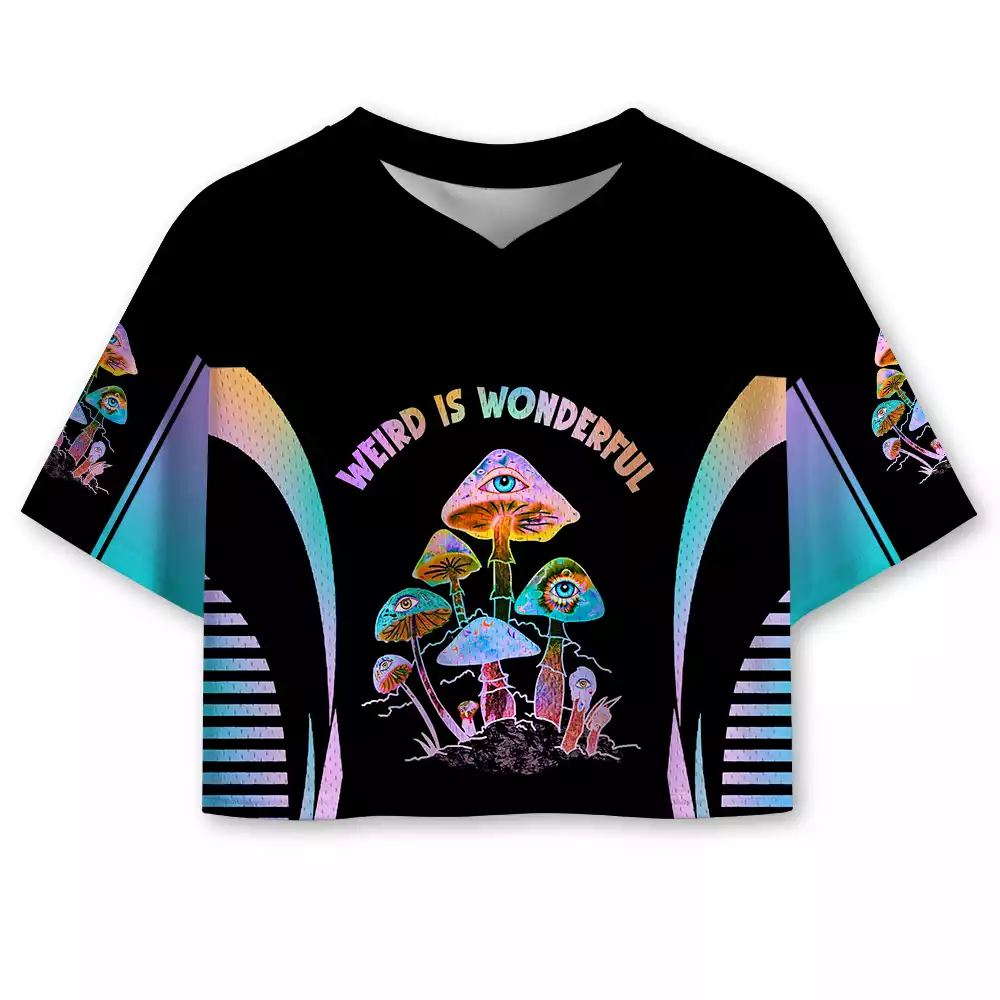 Soulisfree WEIRD IS WONDERFUL  Cropped Mesh Jersey