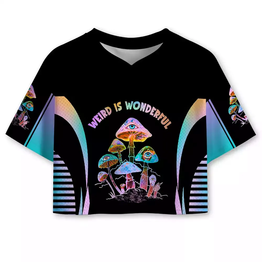 Designed Soulisfree WEIRD IS WONDERFUL Cropped Mesh Jersey