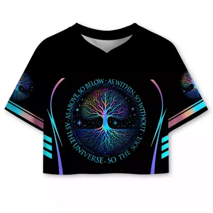 Soulisfree  As Above, So Below  Cropped Mesh Jersey