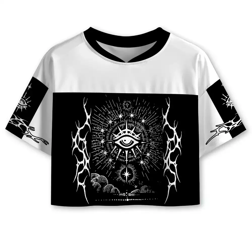 Designed Soulisfree Celestial Gaze Cosmic Oracle Cropped Mesh Jersey