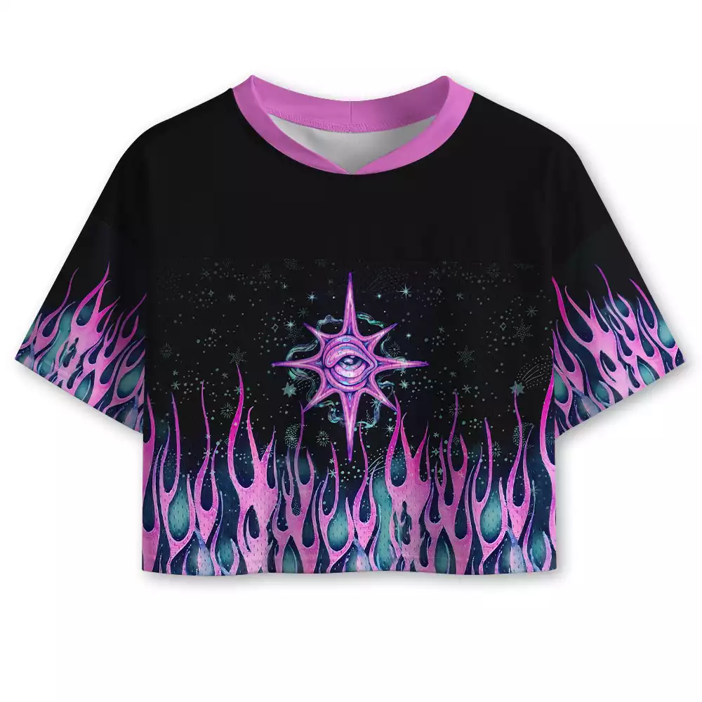 Soulisfree Inferno Of Awareness Cropped Mesh Jersey