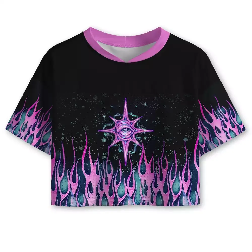 Designed Soulisfree Inferno Of Awareness Cropped Mesh Jersey