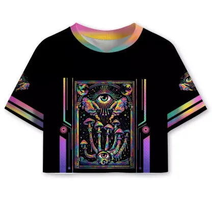 Soulisfree Psychedelic Mind Garden  Cropped Mesh Jersey