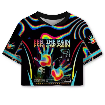 Soulisfree FEEL THE PAIN —Energy Transfer Cropped Mesh Jersey