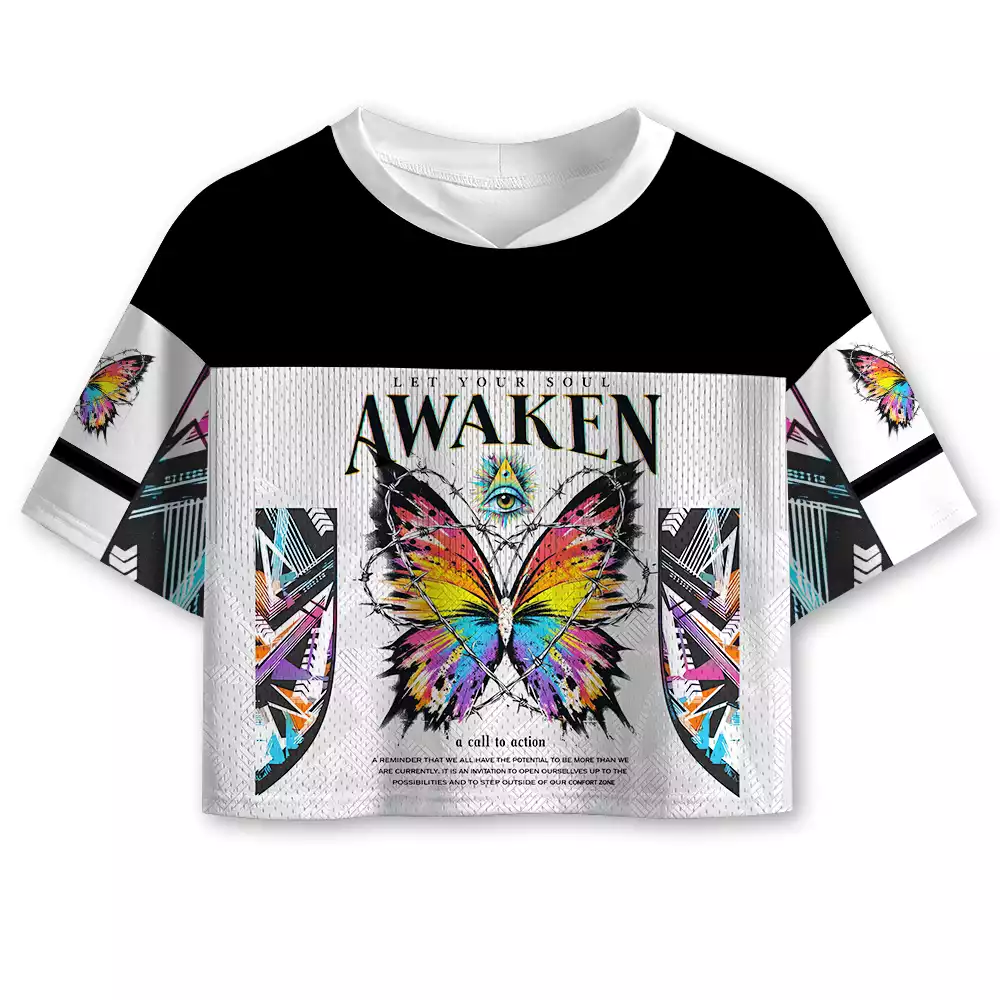 Soulisfree Let Your Soul Awaken Cropped Mesh Jersey