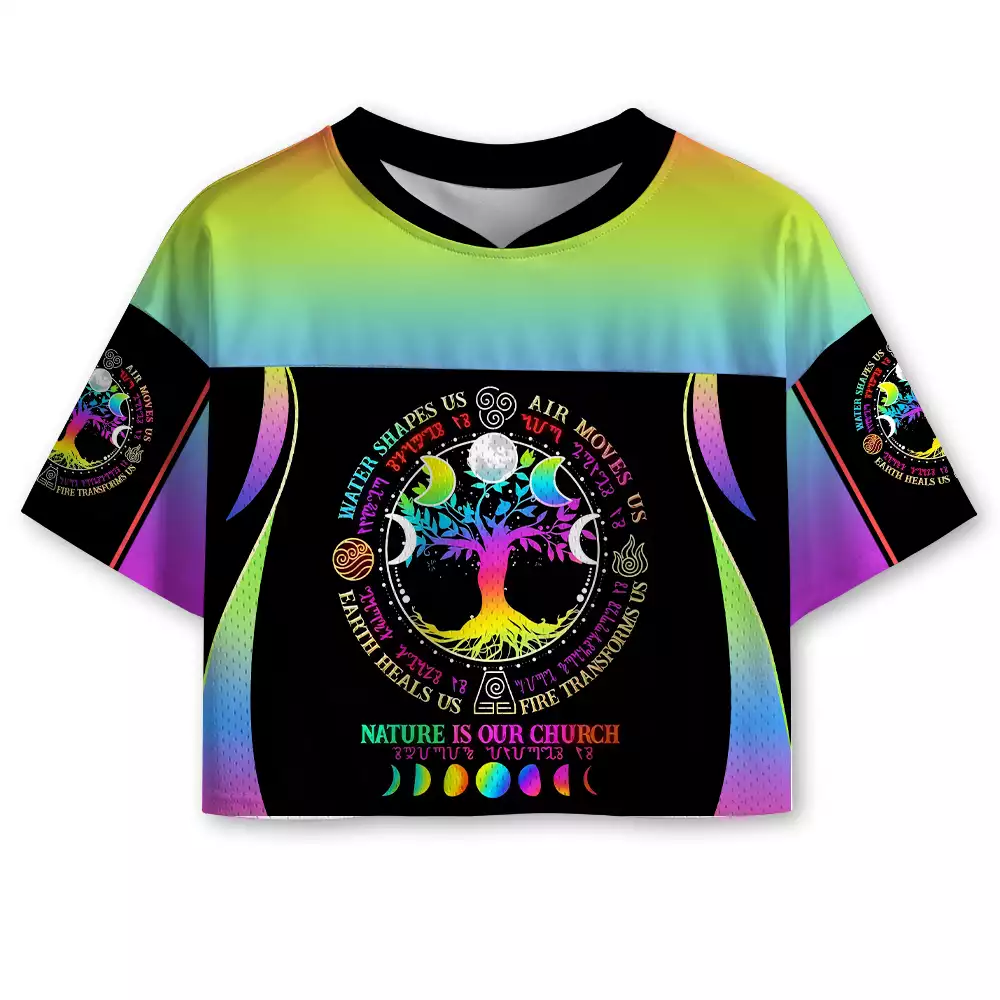 Soulisfree Tree of Life  Cropped Mesh Jersey