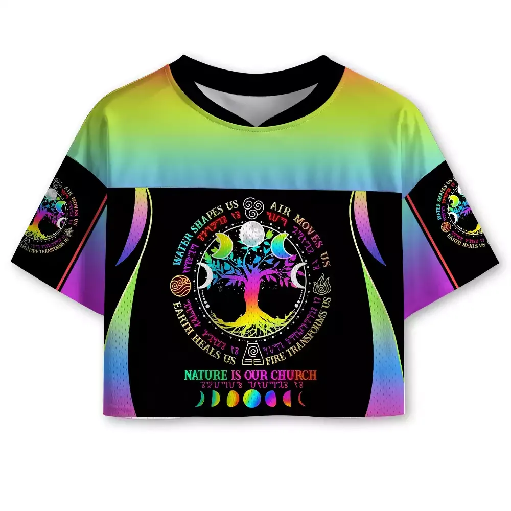 Designed Soulisfree Tree of Life Cropped Mesh Jersey
