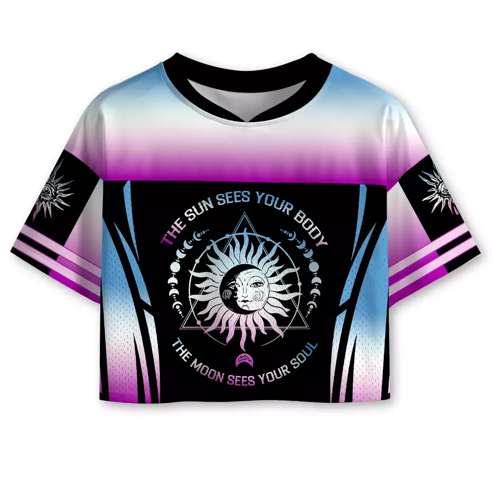 Designed Soulisfree Sun & Moon Soul Cropped Mesh Jersey