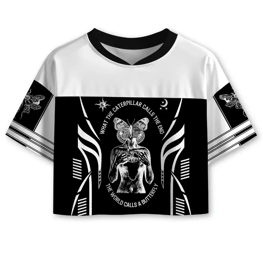 Designed Soulisfree Caterpillar's End, Butterfly's Beginning Cropped Mesh Jersey