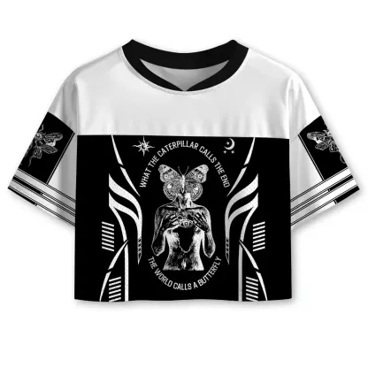 Soulisfree Caterpillar's End, Butterfly's Beginning Cropped Mesh Jersey