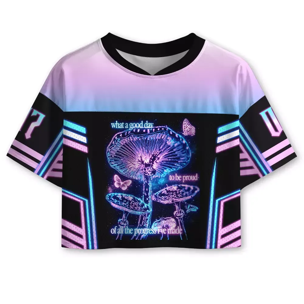 Designed Soulisfree What A Good Day Cropped Mesh Jersey
