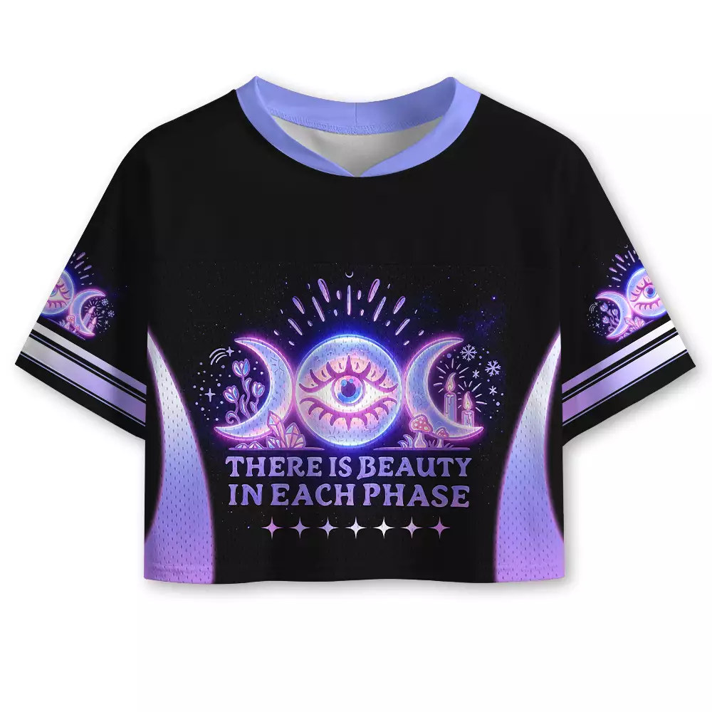 Soulisfree THERE IS BEAUTY IN EACH PHASE Cropped Mesh Jersey