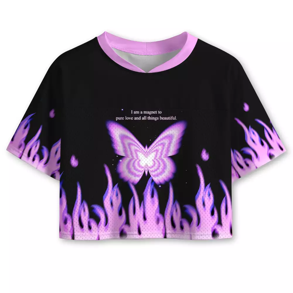 Soulisfree  All Things Beautiful Cropped Mesh Jersey