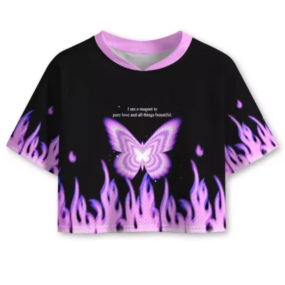 Soulisfree  All Things Beautiful Cropped Mesh Jersey