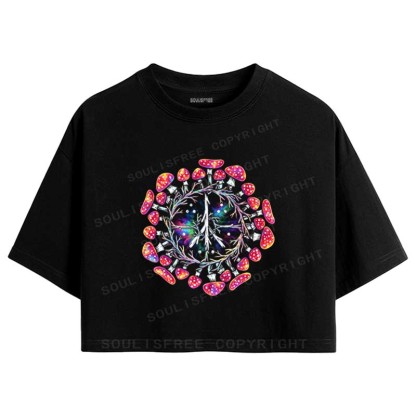 Soulisfree Mushroom Mandala Crop Tee