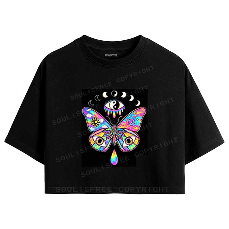 Soulisfree Third Eye Butterfly Crop Tee