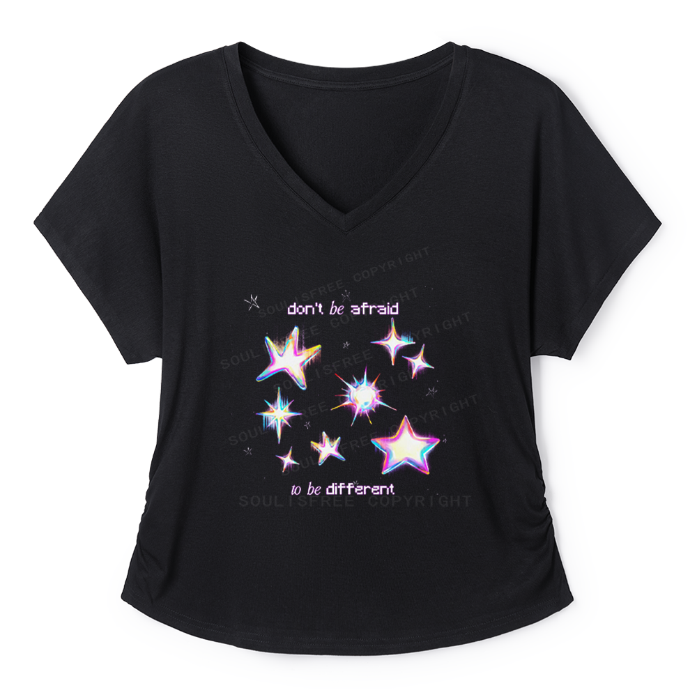 Soulisfree Don't Be Afraid Neon Star  Dolman Sleeve Top
