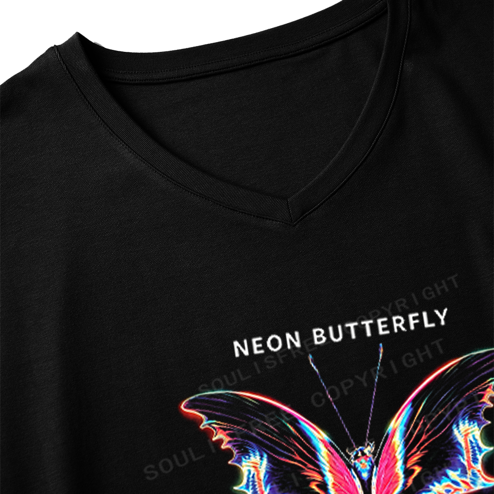 Soulisfree Neon Butterfly  Dolman Sleeve Top