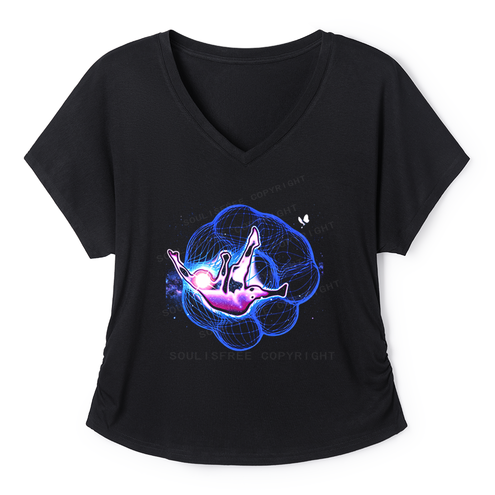 Soulisfree Cosmic Drift  Dolman Sleeve Top