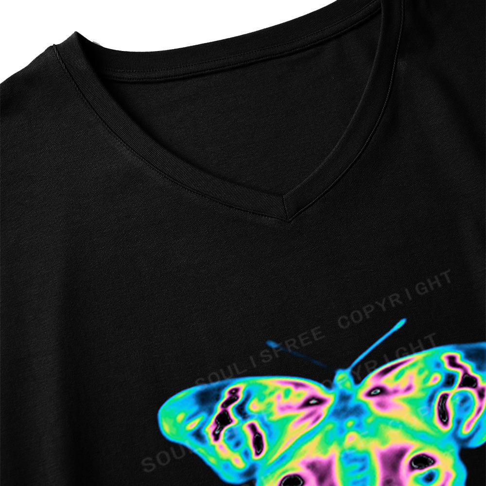 Soulisfree Acid Graphics Butterfly  Dolman Sleeve Top