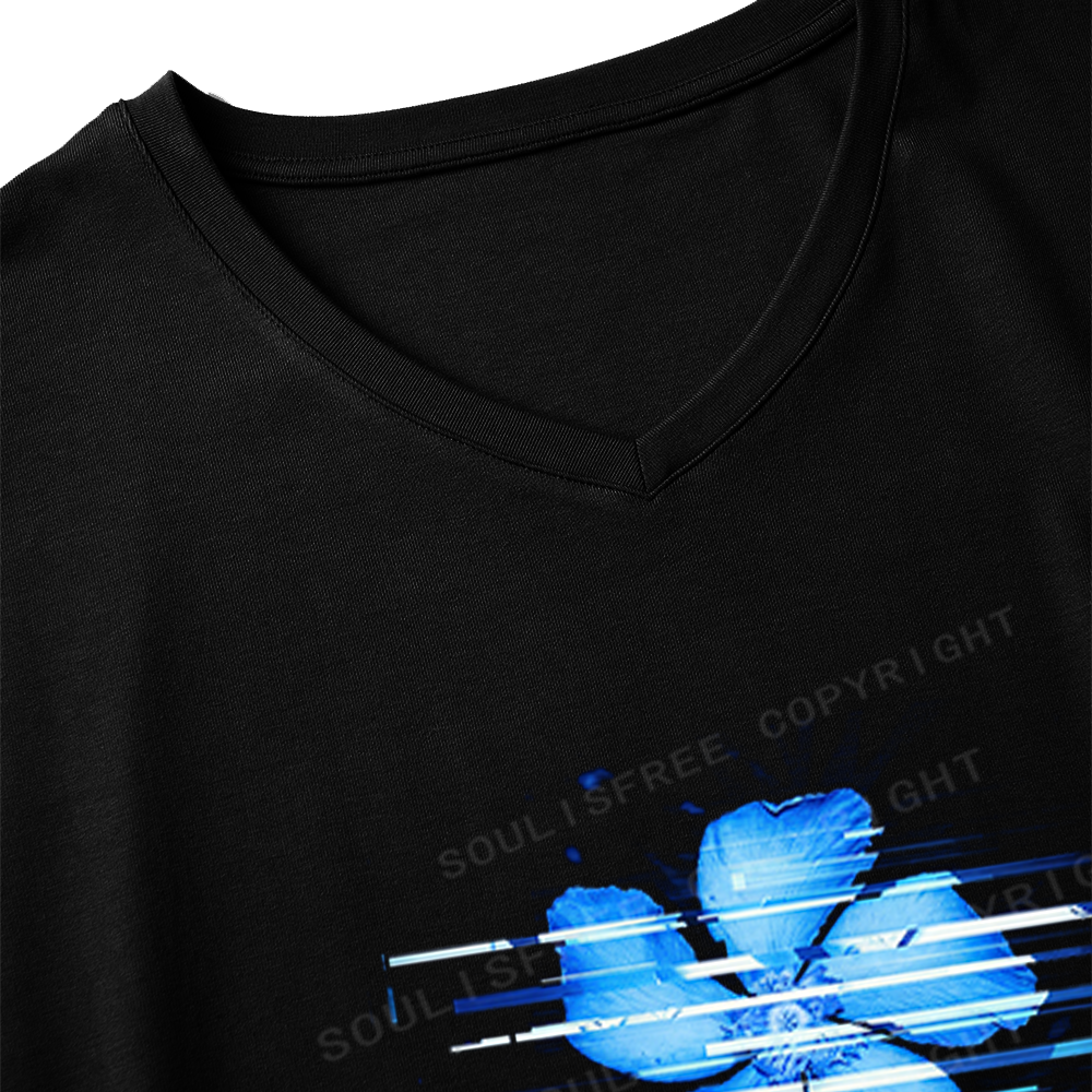 Soulisfree Glitch Art Flower  Dolman Sleeve Top