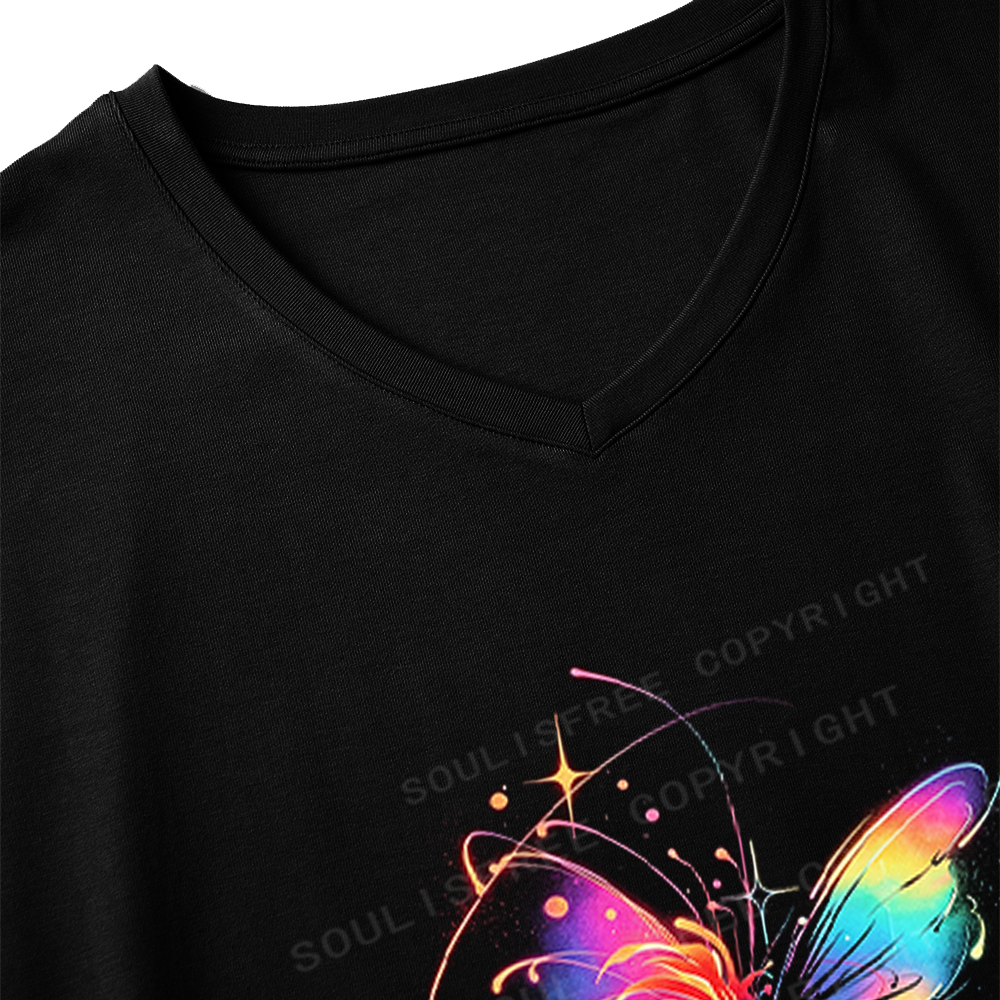 Soulisfree Rainbow Dream Butterfly  Dolman Sleeve Top
