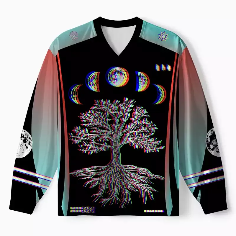 Designed Soulisfree Ethereal Energy Optic Lines Illusion Long Sleeve Jersey