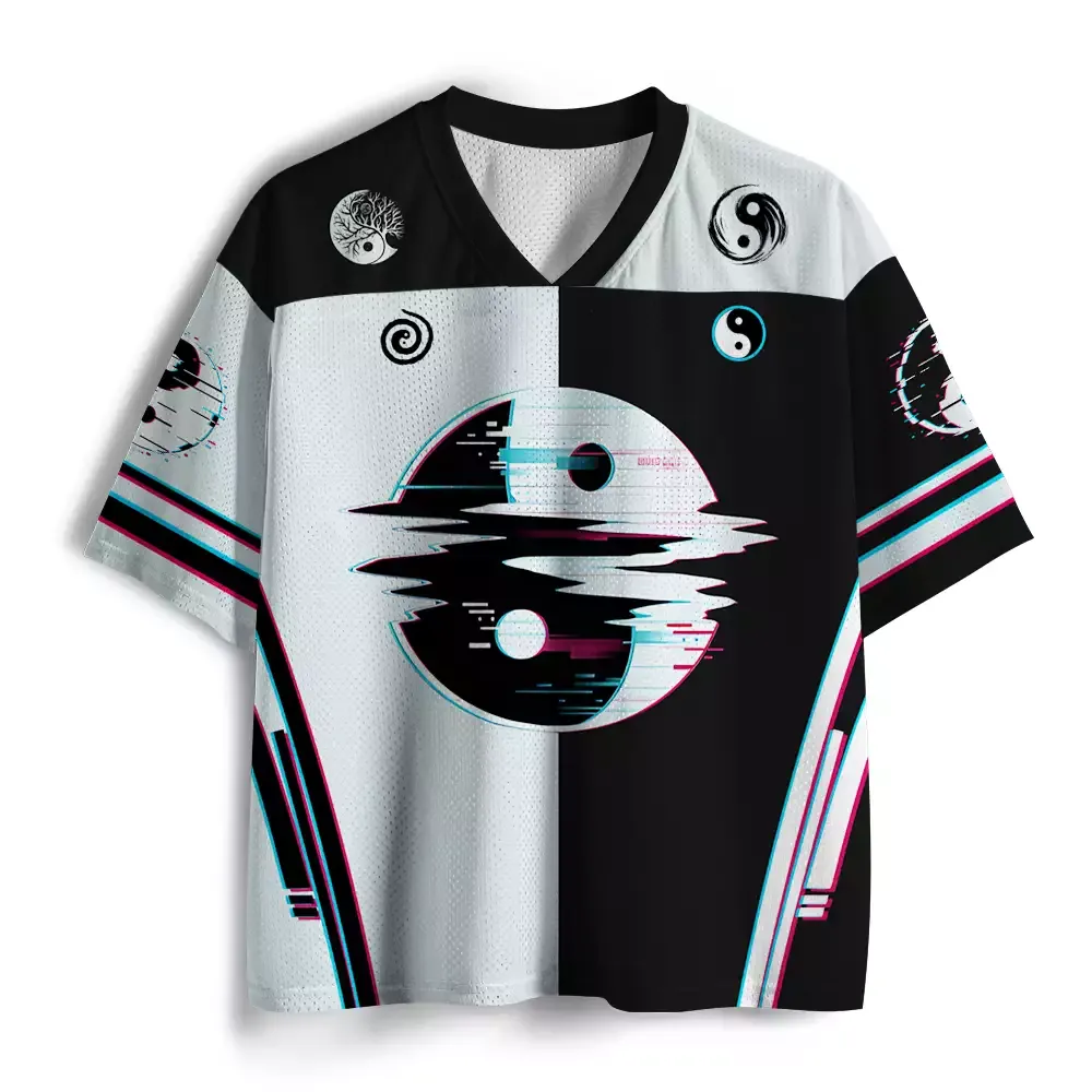 Designed Soulisfree Yin Yang symbol Mesh Jersey